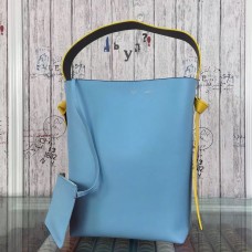 Geantă mică Celine Twisted Cabas din piele de vițel albastră/maro Geantă mică Celine Twisted Cabas din piele de vițel albastră/maro