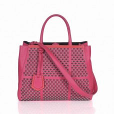 Geantă Fendi 2Jours Ferrari din piele Clinch Bolt, culoarea peach
