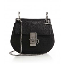Geantă crossbody mini din piele Chloe Drew neagră
