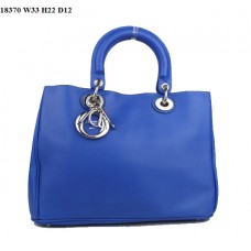 Geantă Dior Diorissimo medie, piele Nappa albastră safir (hardware argintiu) 18370