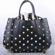 Geantă mare Fendi B Fab din piele neagră cu bijuterii aurii, cu mâner superior Geantă mare Fendi B Fab din piele neagră cu bijuterii aurii, cu mâner superior