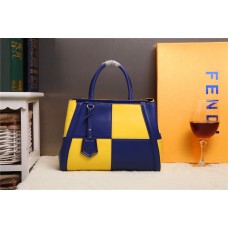 Geantă Fendi 2Jours din piele de vițel multicoloră galbenă/albastru safir F168