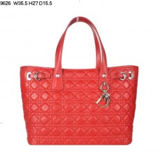 Geantă de umăr Dior Panarea mare, piele de miel roșie (hardware auriu) 9626