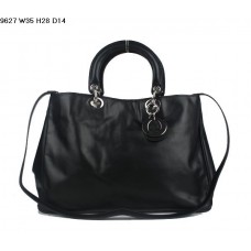 Geantă Dior Diorissimo din piele Nappa neagră (hardware argintiu) 9627 Geantă Dior Diorissimo din piele Nappa neagră (hardware argintiu) 9627