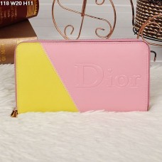 Portofel Christian Dior multicolor roz/galben cu fermoar 118 Portofel Christian Dior multicolor roz/galben cu fermoar 118