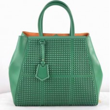 Geantă Fendi 2Jours verde din piele Saffiiano Clinch Bolt Geantă Fendi 2Jours verde din piele Saffiiano Clinch Bolt