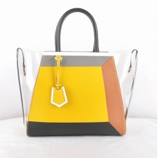 Geantă Fendi 2Jours din PVC transparent galben