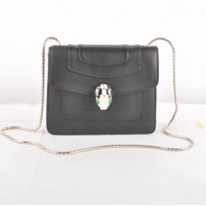 Geantă de umăr din piele Bvlgari Serpenti Original, neagră 604 Geantă de umăr din piele Bvlgari Serpenti Original, neagră 604
