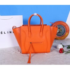 Genți Celine Boston Orange Square din piele de vițel