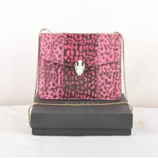 Geantă de umăr din piele Bvlgari Serpenti Snake Veins, roșie 605 Geantă de umăr din piele Bvlgari Serpenti Snake Veins, roșie 605