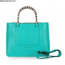 Geantă de mână Bvlgari New Hand Carry Serpenti din piele de vițel, verde deschis 80382 Geantă de mână Bvlgari New Hand Carry Serpenti din piele de vițel, verde deschis 80382