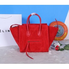 Genți Celine Boston din piele întoarsă roșie Genți Celine Boston din piele întoarsă roșie