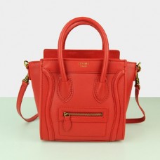 Genți Celine Small Luggage Tote din piele roșie Genți Celine Small Luggage Tote din piele roșie