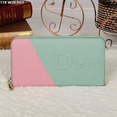 Portofel Christian Dior multicolor verde deschis/roz deschis cu fermoar 118 Portofel Christian Dior multicolor verde deschis/roz deschis cu fermoar 118