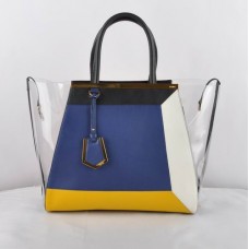 Geantă Fendi 2Jours albastră transparentă din PVC