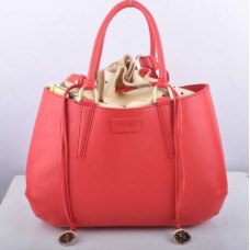 Geantă mare cu mâner superior Fendi B Fab Watermelon Red Deerskin Geantă mare cu mâner superior Fendi B Fab Watermelon Red Deerskin