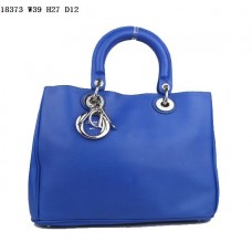 Geantă Dior Diorissimo Jumbo Piele Nappa albastră safir (hardware argintiu) 18373 Geantă Dior Diorissimo Jumbo Piele Nappa albastră safir (hardware argintiu) 18373