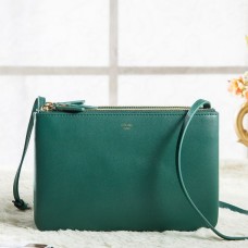 Geantă Celine Trio Crossbody Mică din Piele de Vițel Verde