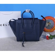 Geantă Celine din piele de vițel Boston bleumarin