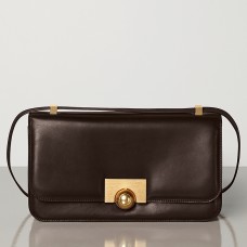 Geantă clasică Bottega Veneta BV din piele de vițel franceză de culoare ciocolată