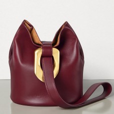 Geantă Bottega Veneta Drop din piele Nappa bordo