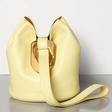 Geantă Bottega Veneta Drop din piele Nappa cu culoarea lămâiei
