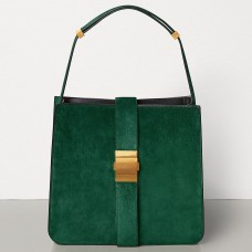 Geantă Bottega Veneta Marie din piele întoarsă verde