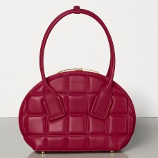 Geantă mică Bottega Veneta BV Swoop din vițel de hârtie Amaranto