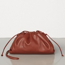Geantă de mână Bottega Veneta The Pouch 20 din piele de vițel ruginie