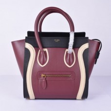 Geantă Celine Medium Luggage Tote Negru Vin Alb