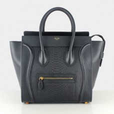 Celine Bagaj Mare Tote Negru Snake Leather