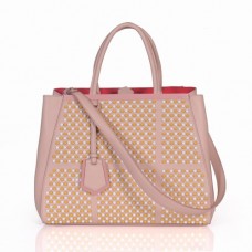 Geantă Fendi 2Jours Ferrari din piele roz Clinch Bolt