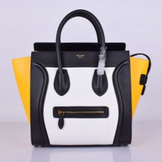 Geantă Celine Large Luggage Tote Negru Alb Galben