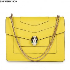 Geantă Bvlgari Serpenti GM din piele de vițel în galben Geantă Bvlgari Serpenti GM din piele de vițel în galben