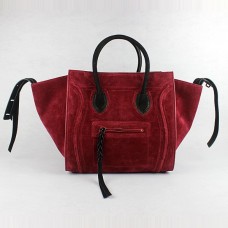 Genți Celine Boston Suede roșii și negre