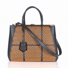 Geantă Fendi 2Jours Ferrari din piele galbenă Clinch Bolt