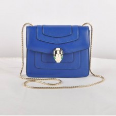 Geantă de umăr din piele Bvlgari Serpenti Original, albastră 604 Geantă de umăr din piele Bvlgari Serpenti Original, albastră 604