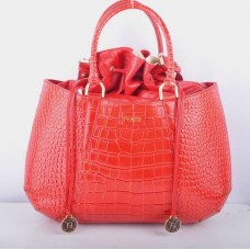 Geantă mare cu mâner superior Fendi B Fab din piele cu vene roșii de crocodil Geantă mare cu mâner superior Fendi B Fab din piele cu vene roșii de crocodil