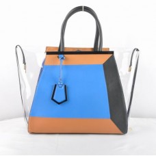 Geantă Fendi 2Jours albastră transparentă din PVC
