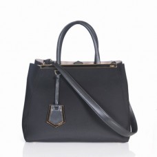 Geantă Fendi 2Jours neagră din pânză cu mâner superior Geantă Fendi 2Jours neagră din pânză cu mâner superior