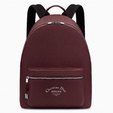 Rucsac Dior Rider din piele de vițel vișinie