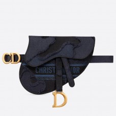 Geantă Dior Saddle Pouch Belt din pânză albastră camuflaj