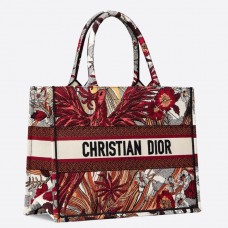 Geantă Dior mică tip carte din pânză Phoenix roșie Geantă Dior mică tip carte din pânză Phoenix roșie
