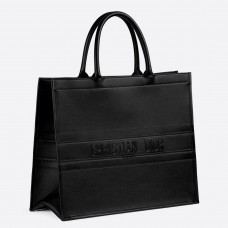 Geantă Dior Book din piele de vițel neagră, netedă