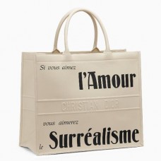 Geantă Dior Surrealism Book din piele de vițel albă imprimată Geantă Dior Surrealism Book din piele de vițel albă imprimată