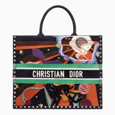 Geantă Dior Book Tote în model multicolor Air Element pictată manual Geantă Dior Book Tote în model multicolor Air Element pictată manual