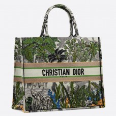Geantă Dior Book Toile De Jouy Tropicalia Verde