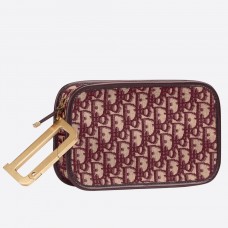 Clutch Dior Diorquake din pânză Dior Oblique Bordeaux