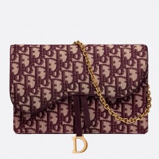 Clutch Dior Bordeaux Oblique Saddle Chain