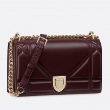 Geantă Dior Bordeaux Diorama din piele de miel cu Motiv Cannage Mare